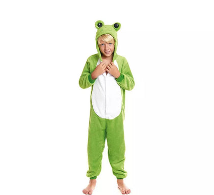 Disfraz de Pijama Rana verde con capucha para niño