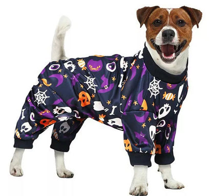 Disfraz de Pijama Truco o Trato púrpura para perro