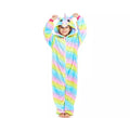 Disfraz de Pijama Unicornio Arcoíris con capucha para niña