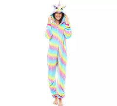Costume pigiama da unicorno arcobaleno per donna