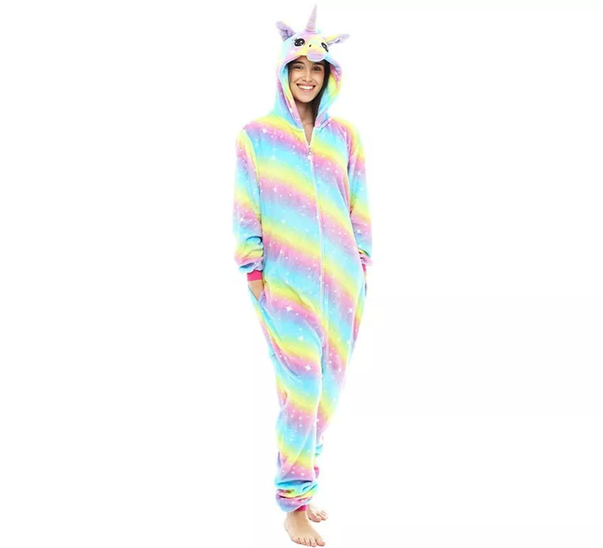 Translation missing: it.Disfraz de Pijama Unicornio Arcoíris para adultos