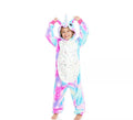 Disfraz de Pijama Unicornio azul y rosa con capucha para niña