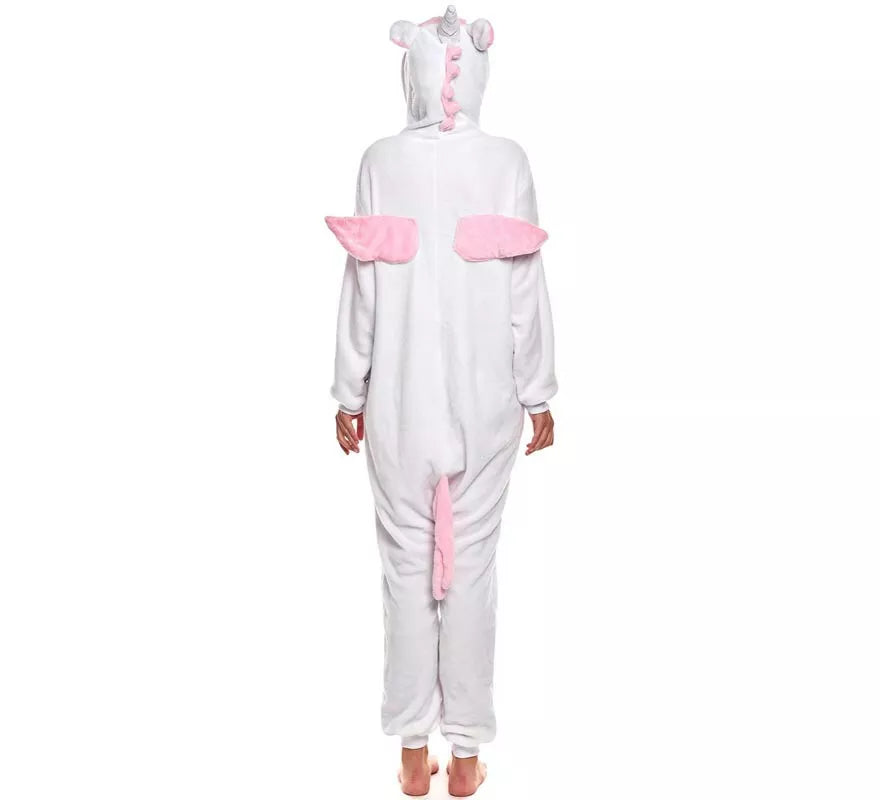 Translation missing: en.Disfraz de Pijama Unicornio blanco y rosa para adultos