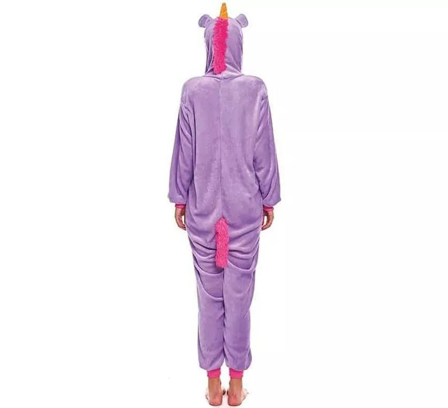 Translation missing: en.Disfraz de Pijama Unicornio lila y blanco para adultos
