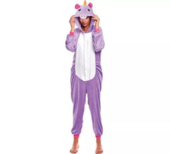Lilac and white Unicorn Pajama Costume for adults