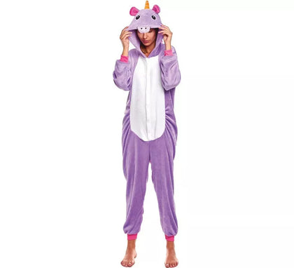 Disfraz de Pijama Unicornio lila y blanco para adultos