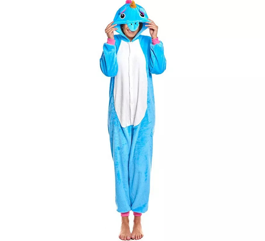 Disfraz de Pijama Unicornio turquesa para adultos
