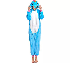 Turquoise Unicorn Pajama Costume for Adults