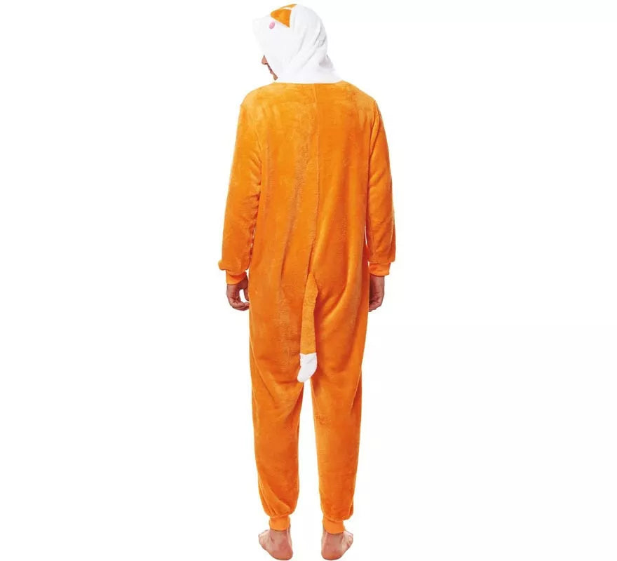 Translation missing: en.Disfraz de Pijama Zorro naranja y blanco para adultos