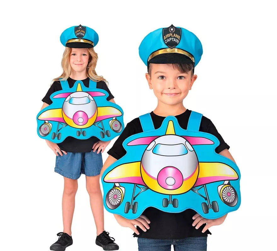 Translation missing: en.Disfraz de Piloto azul Avión con gorro para niños