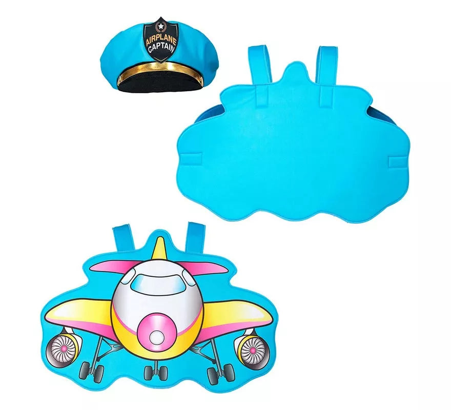 Translation missing: en.Disfraz de Piloto azul Avión con gorro para niños