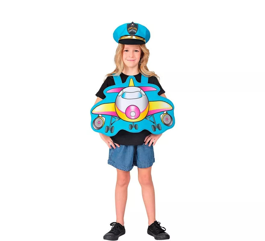 Translation missing: en.Disfraz de Piloto azul Avión con gorro para niños