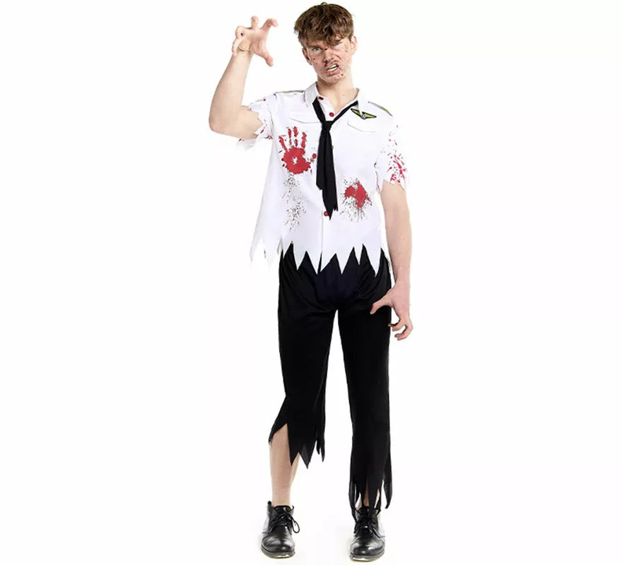 Disfraz de Piloto de Avión Zombie para hombre