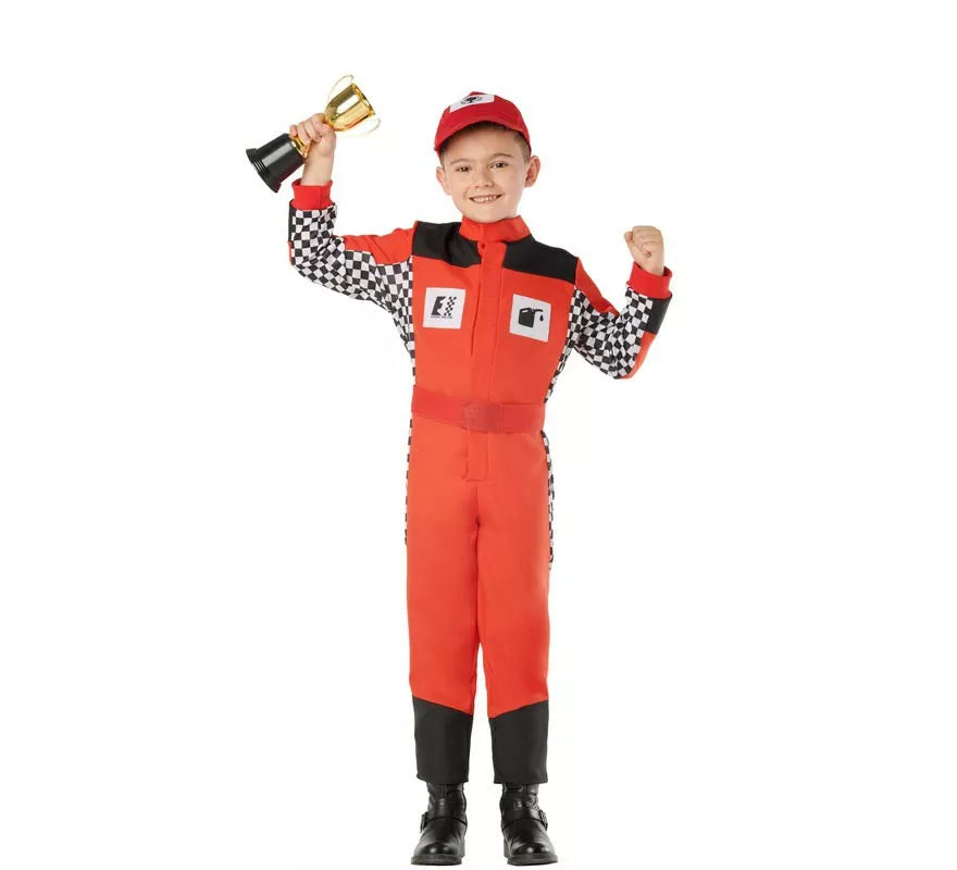 Disfraz de Piloto de Carreras Rojo para Niños