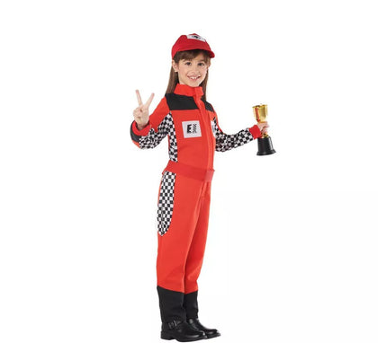 Disfraz de Piloto de Carreras Rojo para Niños