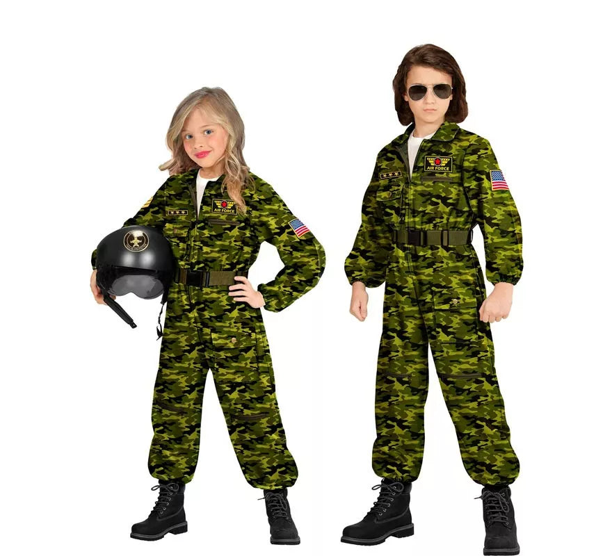 Translation missing: en.Disfraz de Piloto Jet de Combate Camuflaje para niños y adolescente