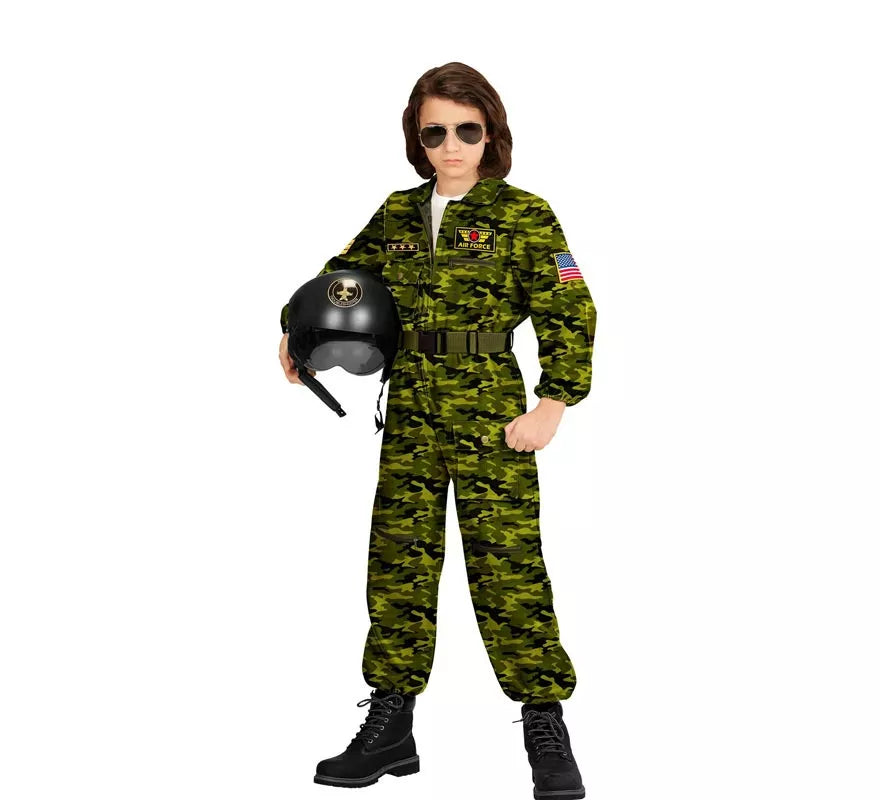 Translation missing: en.Disfraz de Piloto Jet de Combate Camuflaje para niños y adolescente