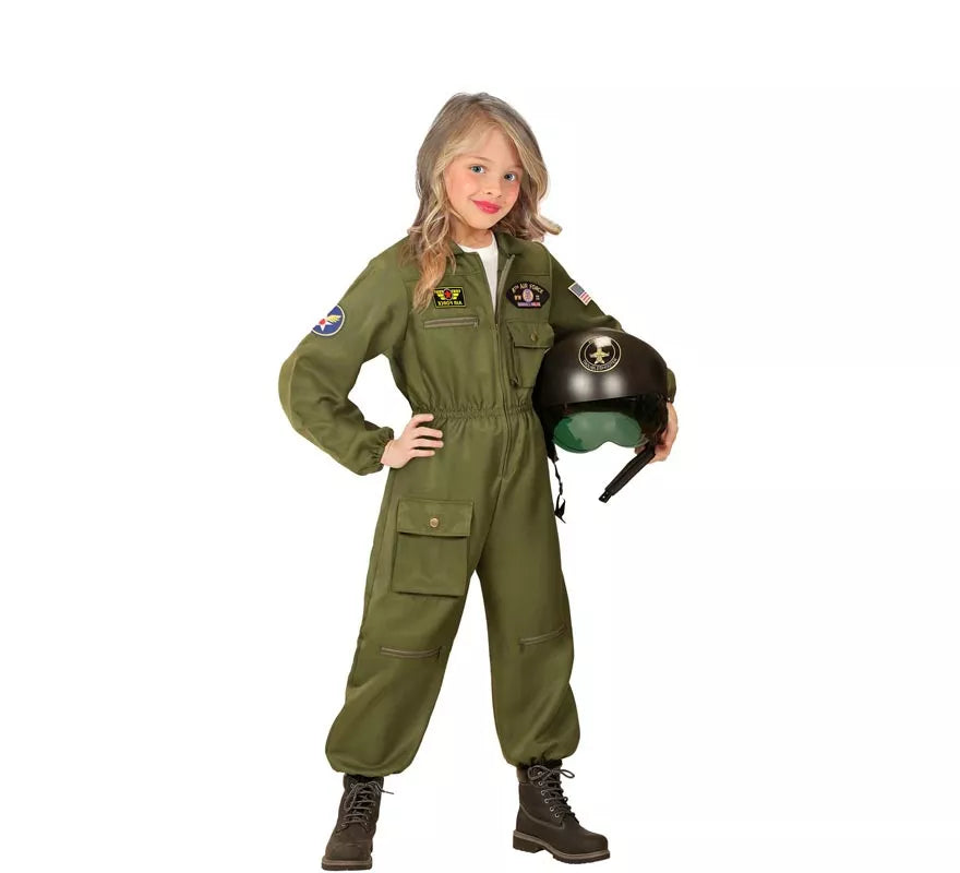 Disfraz de Piloto Jet de Combate para niños y adolescente