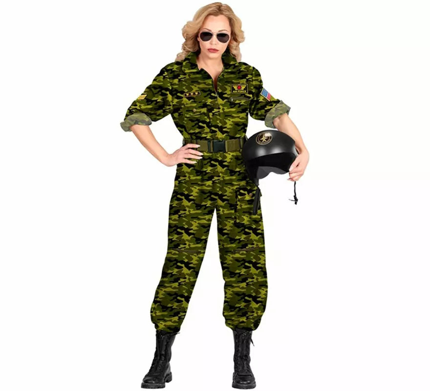 Translation missing: en.Disfraz de Piloto Militar Camuflaje para mujer