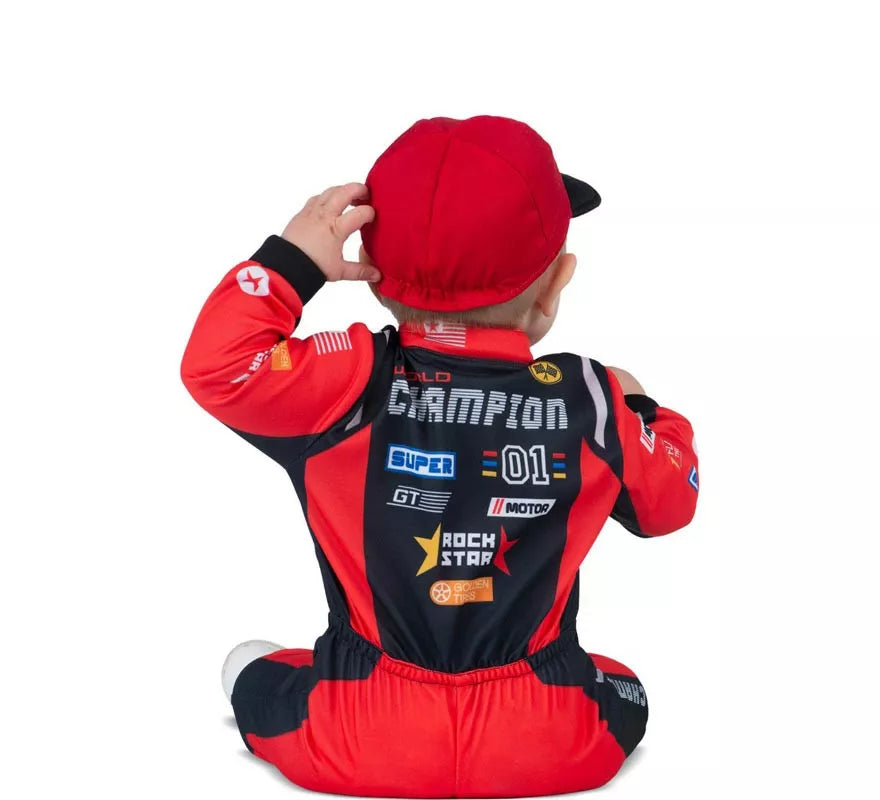 Translation missing: en.Disfraz de Piloto rojo y negro con gorro para bebé y niño