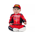 Disfraz de Piloto rojo y negro con gorro para bebé y niño