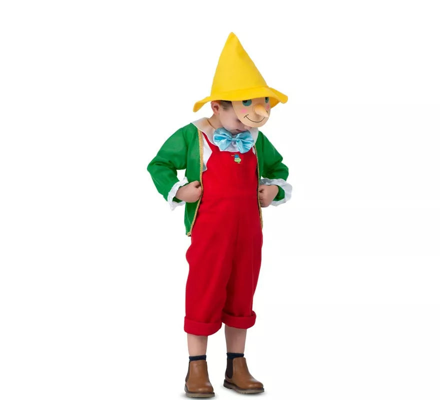 Disfraz de Pinocho con gorro y careta para niño