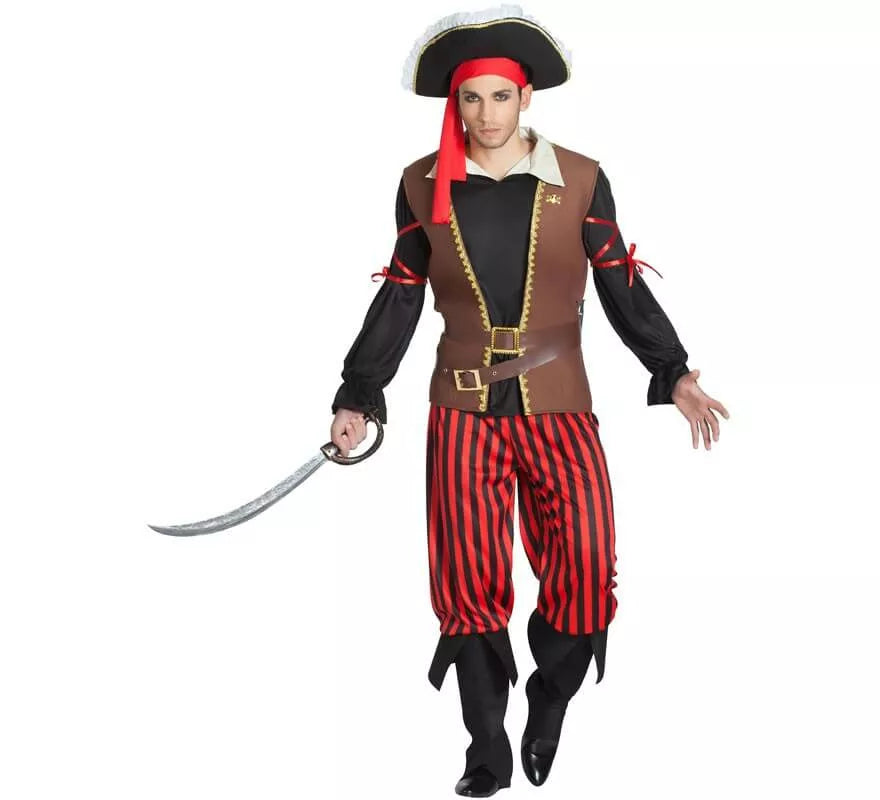 Translation missing: en.Disfraz de Pirata a rayas para hombre