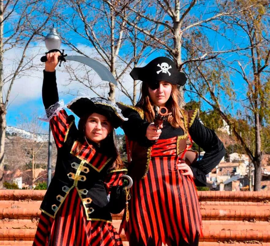 Disfraz de Pirata a rayas para mujer
