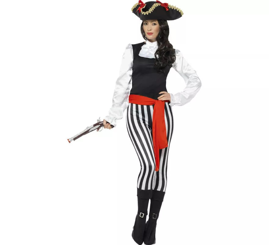 Disfraz de Pirata a Rayas para mujer
