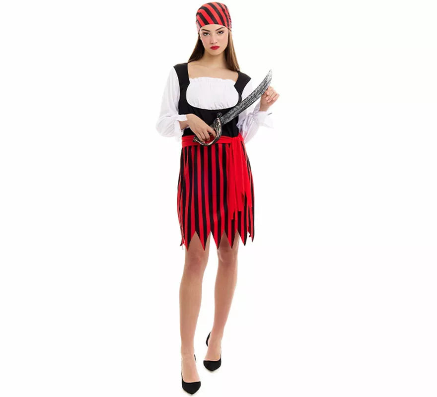 Translation missing: en.Disfraz de Pirata a rayas para mujer