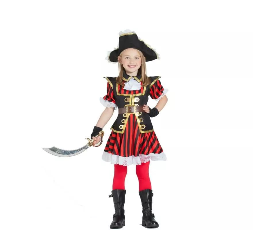 Disfraz de Pirata a rayas para niña