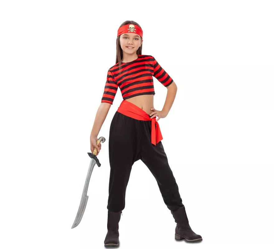 Disfraz de Pirata a Rayas para niña