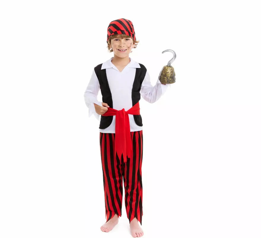 Disfraz de Pirata a rayas para niño