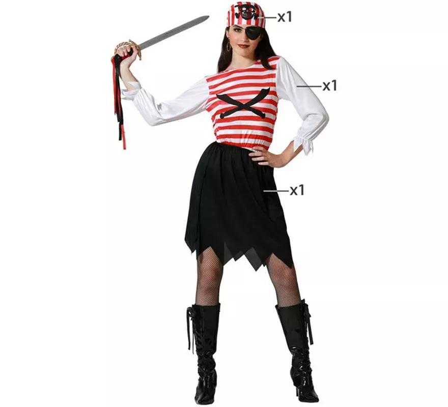 Disfraz de Pirata Bucanera para mujer