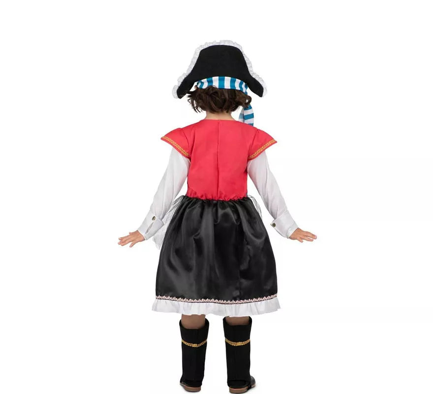 Disfraz de Pirata Calavera con gorro para niña