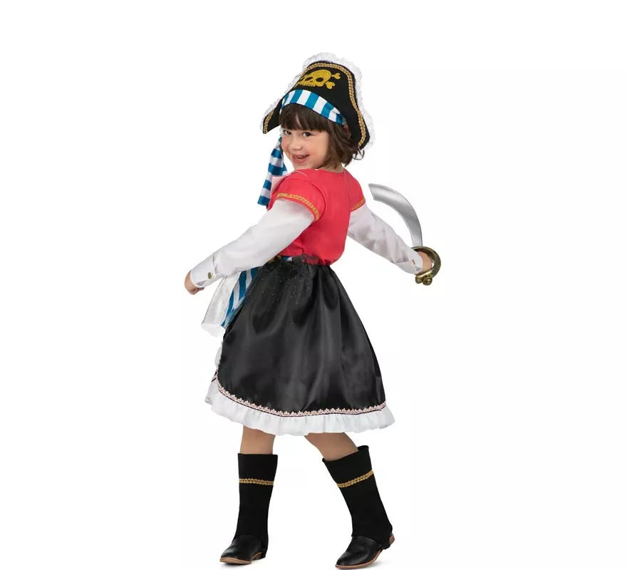 Translation missing: en.Disfraz de Pirata Calavera con gorro para niña