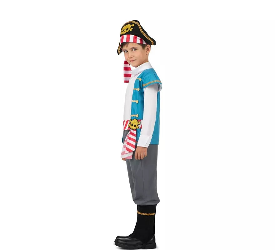 Disfraz de Pirata Calavera con gorro para niño