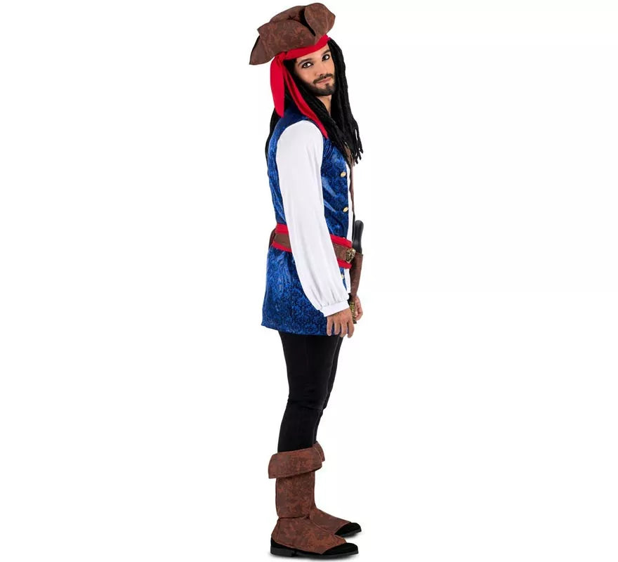 Translation missing: en.Disfraz de Pirata Caribeño con sombrero para hombre