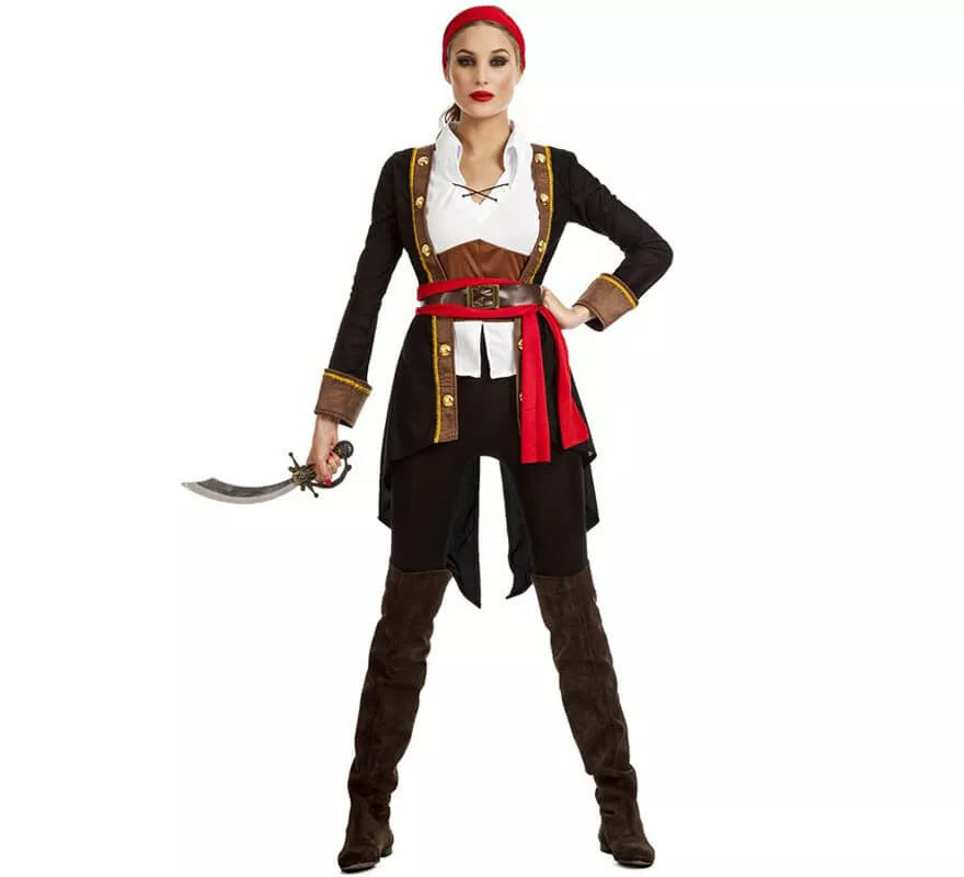 Disfraz de Pirata Casaca Negro para mujer