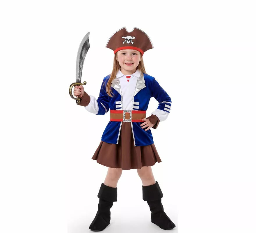 Translation missing: en.Disfraz de Pirata con Chaqueta azul para niña
