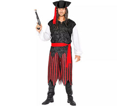 Men's Striped Caribbean Pirate Costume