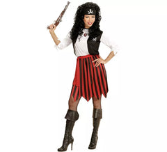 Women's Striped Caribbean Pirate Costume