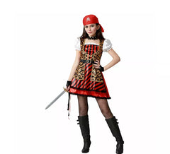Pirate costume with gold details for women