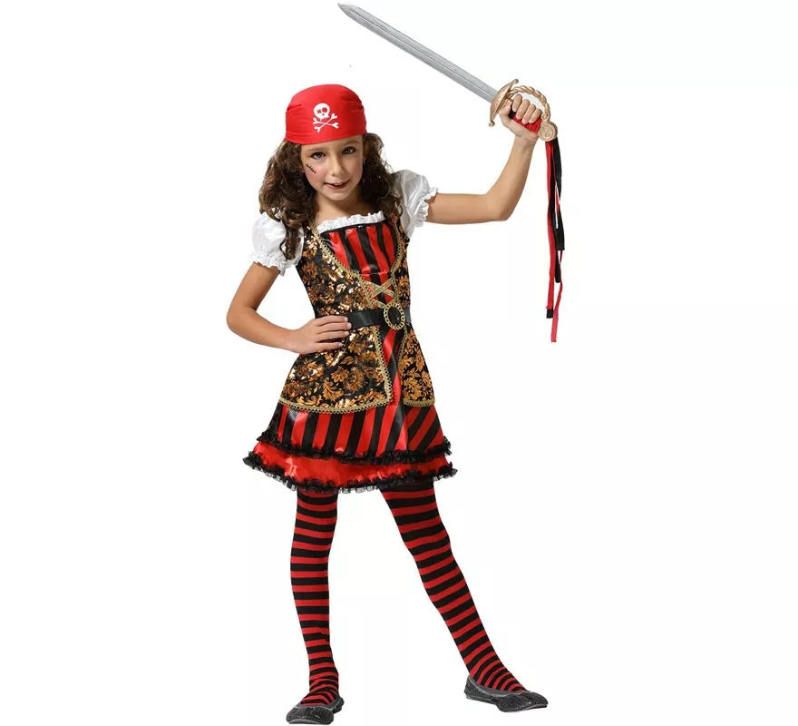 Disfraz de Pirata elegante para niña