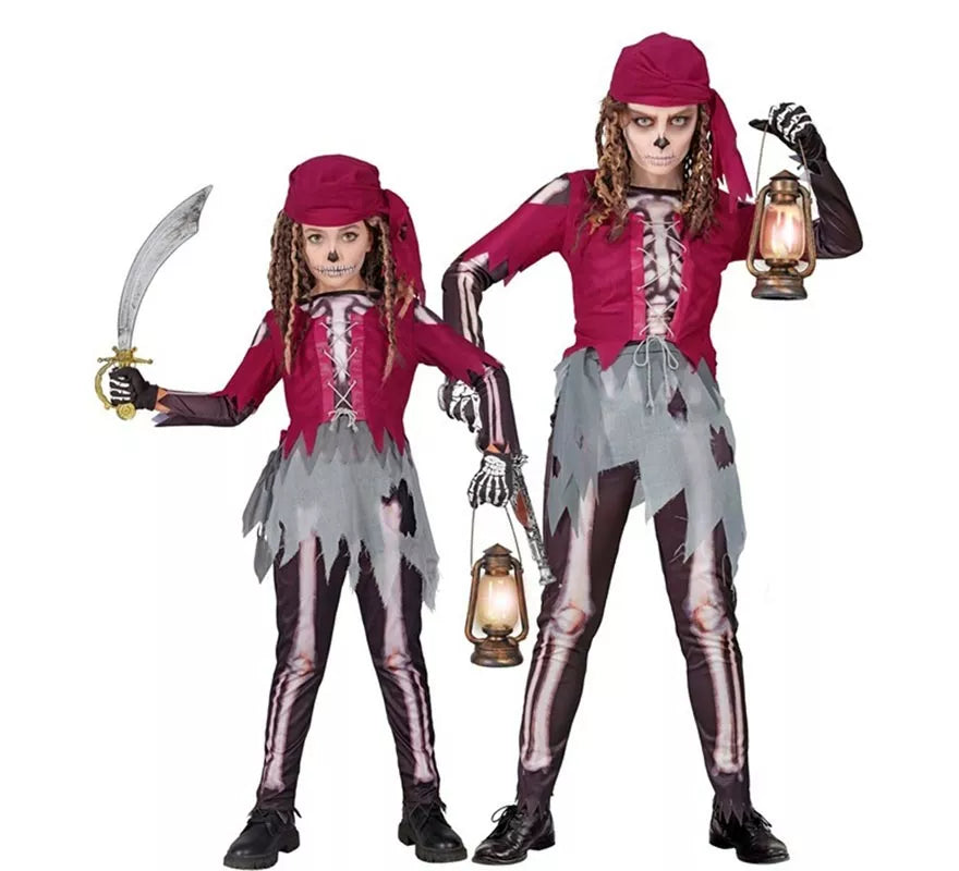 Translation missing: en.Disfraz de Pirata Grumete Esqueleto para niña
