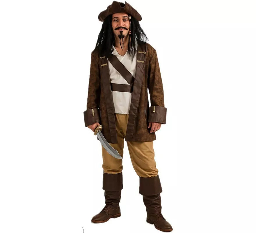 Translation missing: en.Disfraz de Pirata Marrón para hombre