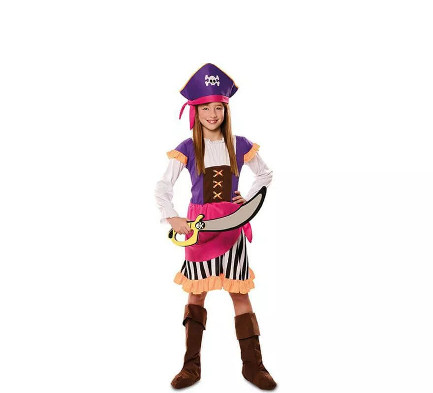 Translation missing: en.Disfraz de Pirata Morada para niña