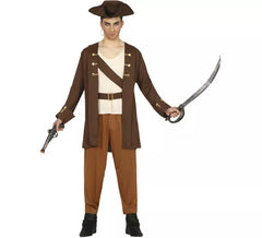 Brown Navigator Pirate Costume for Teenagers
