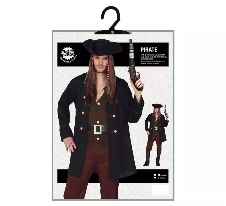 Translation missing: en.Disfraz de Pirata negro para Hombre