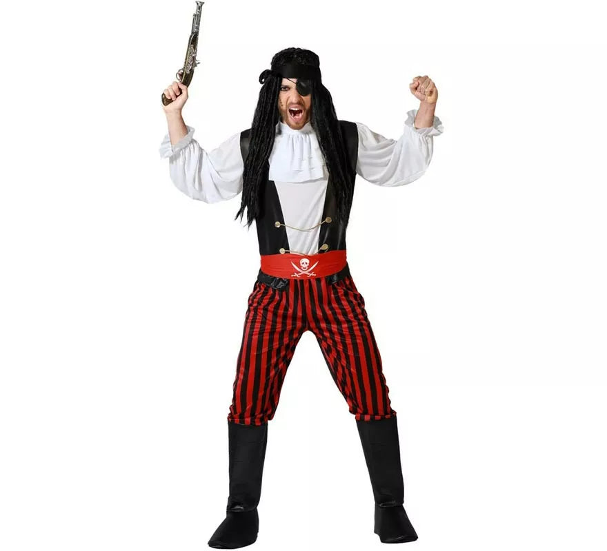 Translation missing: en.Disfraz de Pirata Rayas para hombre